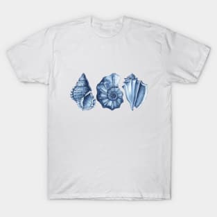 Blue watercolor seashells T-Shirt